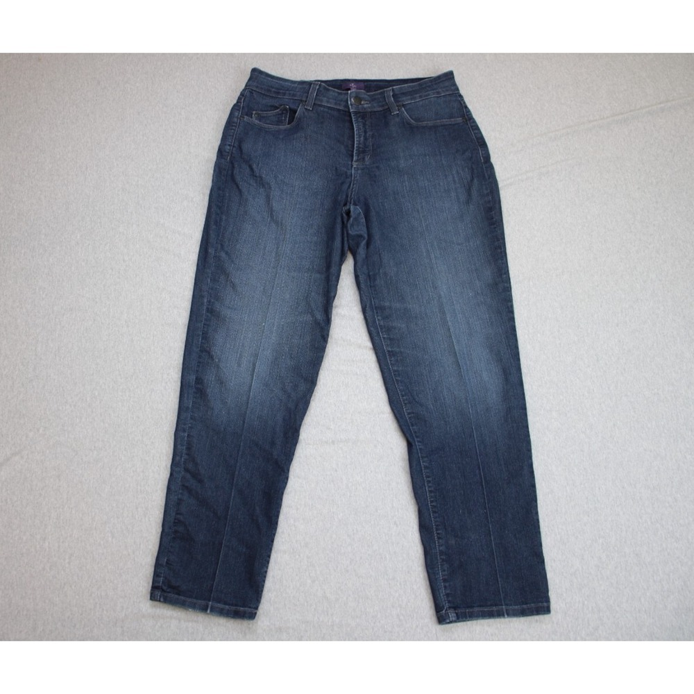 NYDJ Jeans Womens 10 (32 x 28) Blue Cotton Blend Stretch Mid-Rise Tapered USA